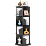 Rengue Rotating Bookshelf Tower, 4 Tiers 360 Spinning Bookshelf Revolving Bookcase Corner Bookshelf Organizer Display Bookshelf, 18" Wide, Grey Rengue