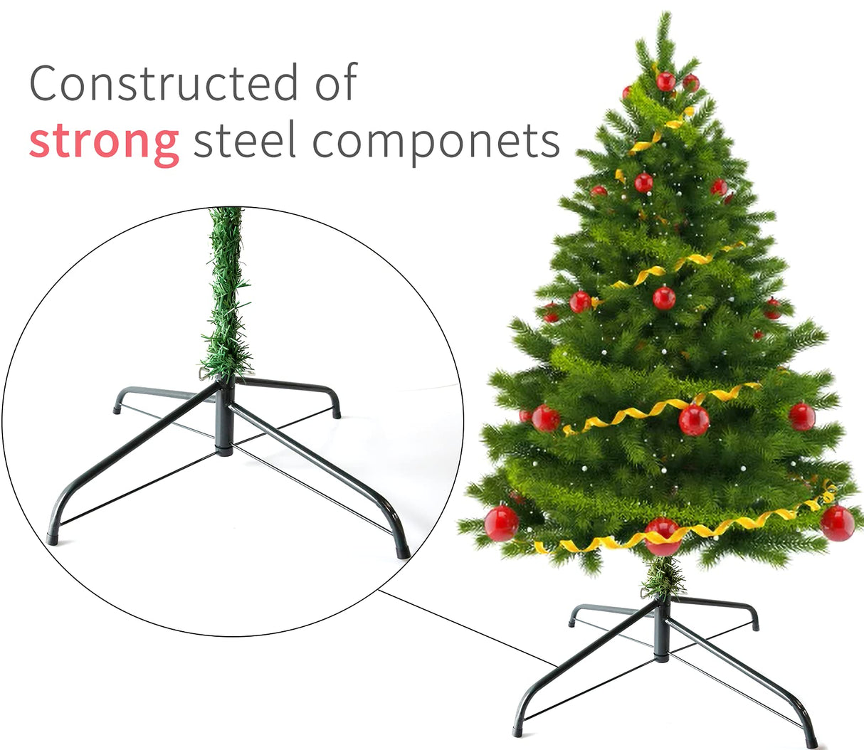 MNKXL 28 Inch Christmas Tree Stand for 4 to 10ft Christmas Trees,fits 1.3 inch Pole,Folding Christmas Tree Stand MNKXL