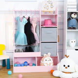 IDEALHOUSE Kids Dress Up Storage with Mirror, Pink Wardrobe Closet & Dresser with Mirror, Costume Organizer with Shelves and Jewelry Cabinet — Ideal Kids Dressers for Bedroom, Gift for Girls IDEALHOUSE