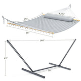 ANAGOO Double Hammock with Stand for Outdoor, Heavy Duty Portable Hammock with Adjustable Steel Stand for Patio, Garden, Beach, Backyard - Includes Carrying Bag,Dark Grey ANAGOO