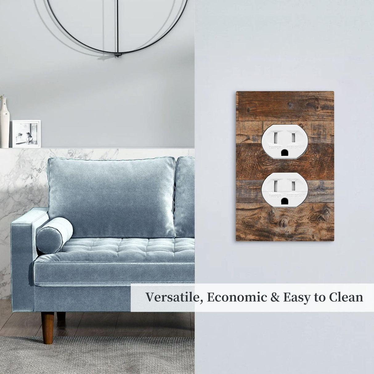 Brown Wood Outlet Cover 1 Gang Rustic Farmhouse Light Switch Cover Single Duplex Wall Plate Covers Switchplate Covers Electrical Faceplate For Country Bedroom Decor(2 PACK) Muzumu