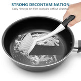 SetSail Dish Brush Set of 3 with Bottle Brush, Dish Scrub Brush with Long Handle Deep Cleaning Handle Brush with Scraper Tip for Kitchen Sink Dishes Bottle Cup Pot and Pans Tile Lines, Black SetSail