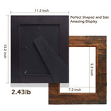Eosglac Wooden Picture Frame 8x10 inch, Wood Plank Design with Rustic Brown Finish, Wall Mounting or Tabletop Display, Handmade Photo Frame Eosglac