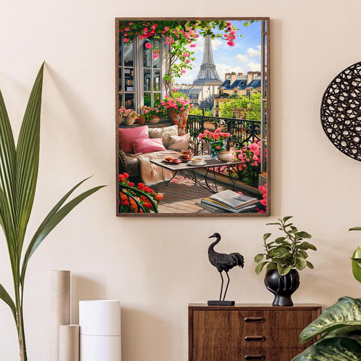 Diamond Art Kits for Adults Beginner, Eiffel Tower Landscape DIY Modern Diamond Painting Kits 5D Diamond Dots Gem Art Crafts with Tools Round Full Drill Funny Crafts for Home Wall Decor&Gift 12x16inch Fairyland JinWenn