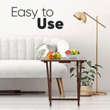 PJ Wood Multifunctional Rectangular Folding and Collapsible Solid Wood TV Tray Snack Tables with Compact Storage Rack, Set of 2, Black PJ Wood