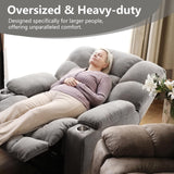 CANMOV Oversized Power Lift Recliner Chair for Elderly, Big and Tall Electric Recliner Chair with Massage and Heating, Dual Motor Heavy Duty Lift Recliner with USB Port, Cup Holders, Pockets, Grey CANMOV