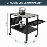 Hymula Welding Table 36" X 24" 1200lbs Load Capacity Heavy Duty Carbon Steel Weld Table for Shop Home Garage, Casters with Brakes, Black Hymula