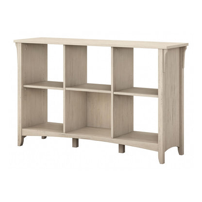 Bush Furniture Salinas Antique White 6 Cube Organizer Bookcase - WoodArtSupply