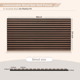Mollywell Wood Panels for Wall, Time-Saving Installation, Versatile Wood Slat Wall Decor, Enhanced Acoustic & Sound Proof Fluted Design for Home and Office, 2 Pcs Dark Walnut, 47.2×23.6 Inch Mollywell