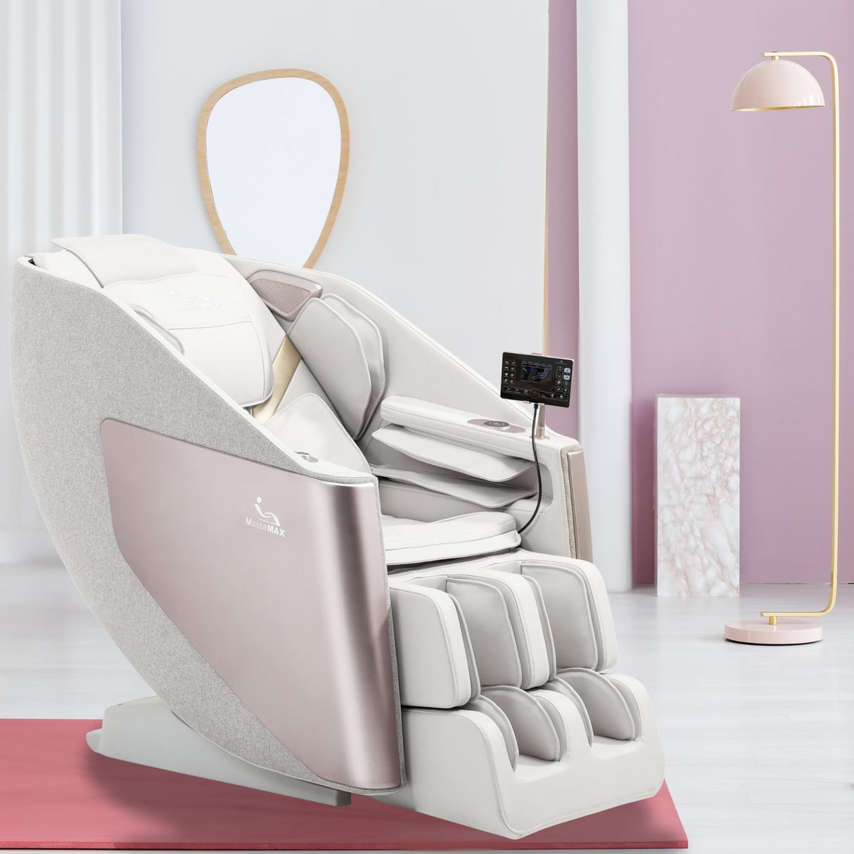 MassaMAX A305 Massage Chair Full Body, Zero Gravity, 53.15" SL-Track Shiatsu Massage Recliner Chair with Heat, AI Voice Control, Body Scan and Calfrest Extension, 15 Modes, Fully Assembled, Golden MassaMAX