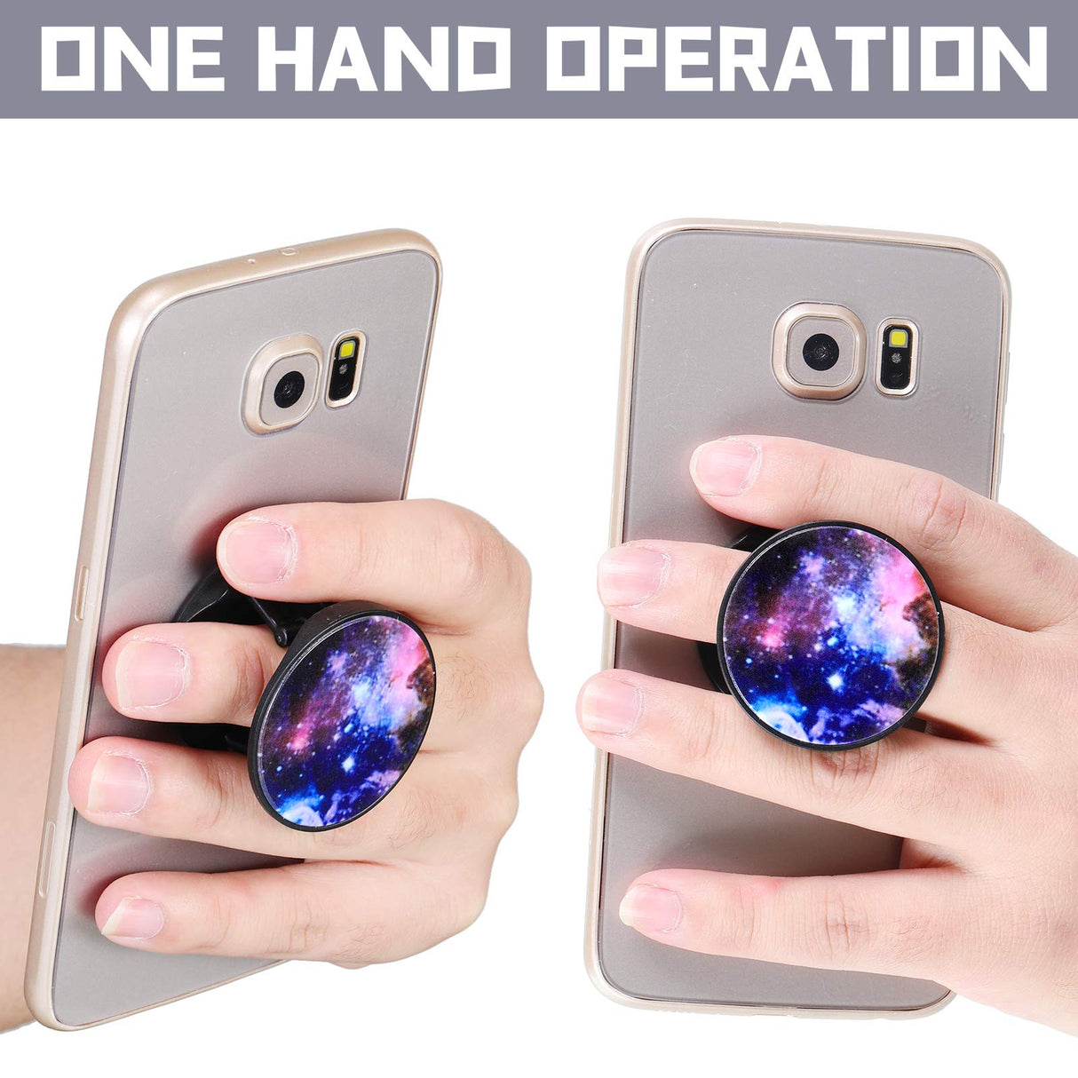 Weewooday 10 Pieces Phone Grip Holder Nebula Collapsible Phone Holder Self-Adhesive Sublimation Phone Holders for Smartphone and Tablets Weewooday