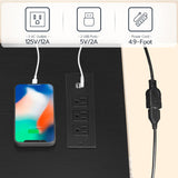 HOOBRO LED TV Stand with Power Outlets to 65 inch TV, Gaming Entertainment Center with Glass Shelves and Large Drawer, Modern Media TV Console Table for Living Room Bedroom, Black BB14UDDS01G1 HOOBRO