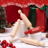 20PCS Mini Rolling Pins for Crafts, Small Wooden Dough Roller for Children in the Kitchen Baking and Imaginative Play, Wooden Tiered Tray Decorative for Halloween and Christmas Presents (4.1 Inches) FFNIU