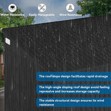 BinpLax 8'x4' Shed Galvanized Steel Storage Sheds with Triple Doors Weatherproof Outdoor Utility Sheds, Dual Lock Lean to Shed with Sloped Roof for Mower, Bike, Generator, Garden Tools (Black) BinpLax