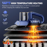 CFBF Mattress Vacuum Cleaner, Bed Vacuum Cleaner with 16Kpa Suction 253.7nm UV-C Light, Ultrasonic & High Heating, 500W Powerful Double-Cup Handheld Vacuums for Bed, Sofa, Couch, Crib, 16.4FT Corded CFBF