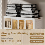 Portable Wardrobe Closet, Plastic Wardrobe with Magnetic Transparent Door, 8 Cubes & 2 Hanging Rod, Easy Assemble Clothing Storage, Collapsible Closet Organizer for Living Room Bedroom CuisinSmart