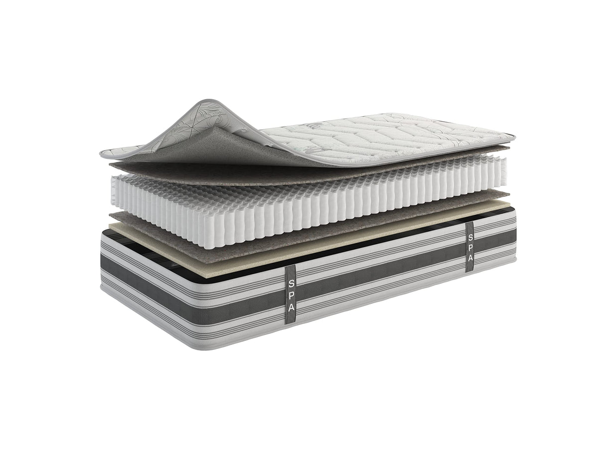 Ottomanson 12" Twin Mattress in a Box Made in USA, Firm Mattress, Hybrid Mattress Cool Improved Airflow with Edge to Edge Pocket Coil, Bed in A Box, Ottopedic Ottomanson