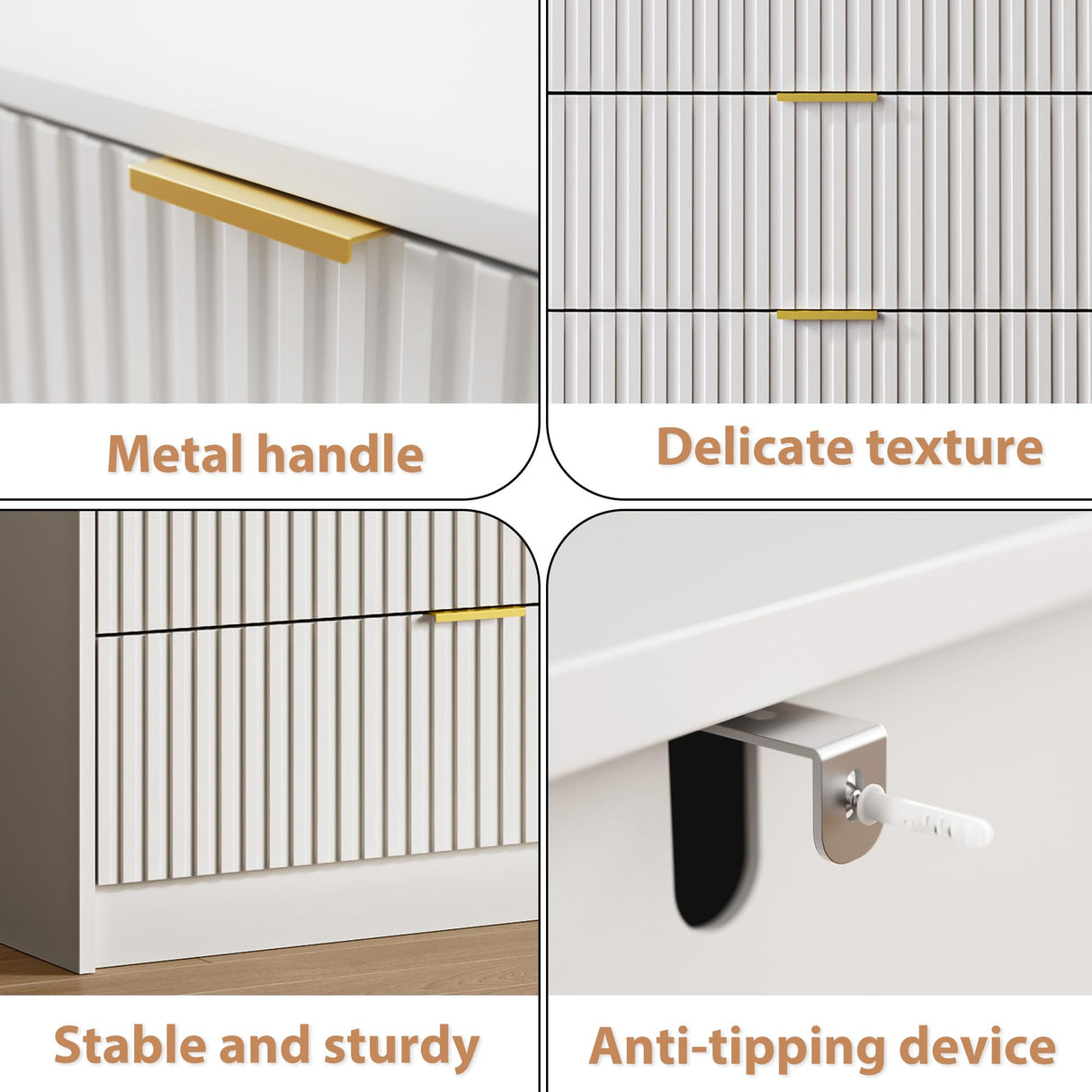 White 4-Piece Large TV Stand with 2 Bookshelves for TVs up to 70”, TV Entertainment Center Media Center with Open Storage, Media Console Table with Display Cabinet for Living Room & Home Theater MAISONARIA