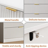 White 4-Piece Large TV Stand with 2 Bookshelves for TVs up to 70”, TV Entertainment Center Media Center with Open Storage, Media Console Table with Display Cabinet for Living Room & Home Theater MAISONARIA