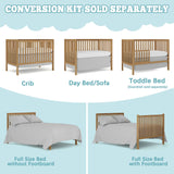 Saylike Baby Crib 5-in-1 Convertible, Wood Full Size Toddler Bed for Small Baby, Made of Sustainable Natural Pinewood Cribs, Non-Toxic Finish, Simplistic Nursery Furniture (Natural) Saylike