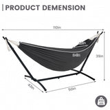 Lazy Daze Hammocks Double Hammock with 9ft Space-Saving Steel Stand Includes Portable Carrying Case, 450 Pounds Capacity (Dark Grey) Lazy Daze Hammocks