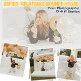 Inflatable White Bounce House Castle, 13x13x10ft Large Jumper PVC Bouncy House with Blower for Toddler Kids and Adults Indoor or Outdoor Wedding Birthday Party ZAFIED