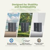 Patiowell 5 x 3 FT Plastic Outdoor Storage Shed, Resin Waterproof Cabinet with Stable Roof and Lockable Doors for Patio Furniture, Pool Accessories and Tools, Dark Grey Patiowell