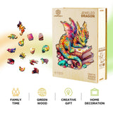 Jigfoxy Wooden Puzzles for Adults, Dragon Wood Puzzles Adult, Unique Animal Shape Wooden Jigsaw Puzzles, Birthday Gifts for Puzzles Lovers Family Friend (S-8.5 * 8in-100pcs) Jigfoxy