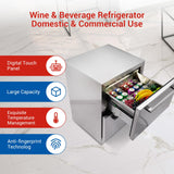 Garvee 24 inch Undercounter Refrigerator, 5.12 Cu.Ft Outdoor Fridge for Patio, Wine and Beverage Refrigerator, Drawer Refrigerator Under Counter Fridge Ideal for Home and Commercial (Silver) Garvee
