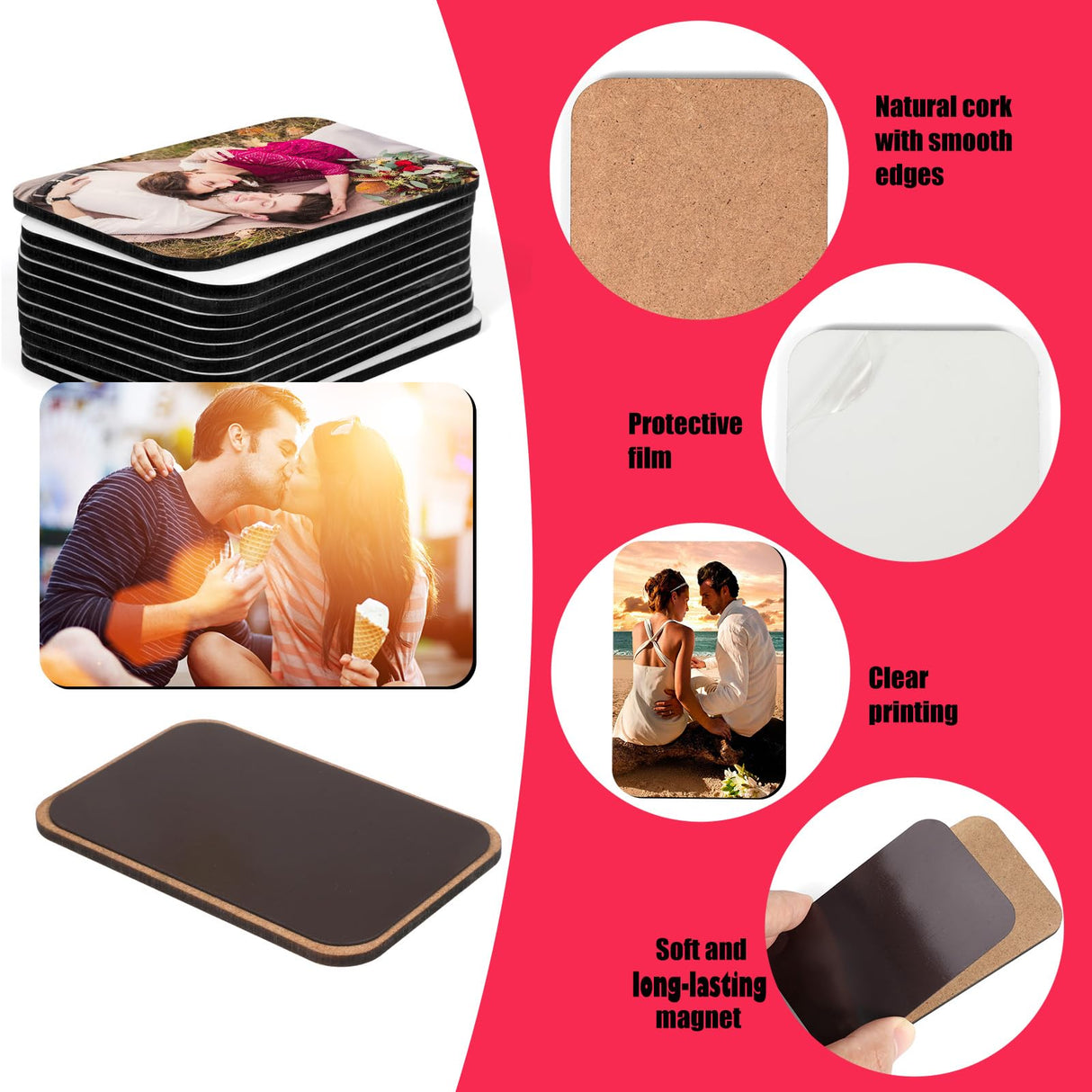 OOTSR 12 Pcs Sublimation Blank Fridge Magnets, DIY Decorative Magnets for Whiteboard Office Calendar Kitchen Home Decor, 2.36x3.54In (2:3) OOTSR