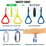 Ninja Warrior Kids Obstacle Course, 65 FT Durable Slackline with 7 Obstacles-Swings, Monkey Bars, Arm Trainers and More, Weatherproof Outdoor Obstacle Course for Backyard, Gym, Field FAHKNS