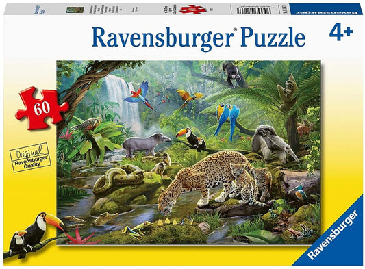 Ravensburger Rainforest Animals 60-Piece Jigsaw Puzzle | Engaging and Educational Fun | Perfectly Fitting Unique Pieces | Durable for Repeat Use | Ideal Gift for Kids Aged 4-8 Years