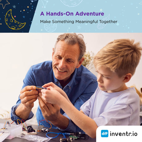 Adventure Kit: 30 Days Lost in Space | Premium STEM Coding Course for Adults & Teens | Robotics & Engineering Projects with Expert Teachers | Arduino IDE Compatible Kit inventr.io