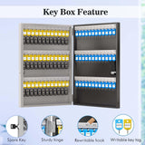 72 Key Cabinet Organizer,Metal Key Lock Box Wall Mount use OTP Technology Unlock,Fixed Password/Bluetooth Unlock, App Remotely Generates Pin Codes DiDiHere