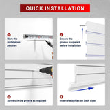Ginchain Garage Slatwall Panel Wall Organizer - Slat Wall Paneling Sheets with Hooks, Interlocking PVC Panels for Tool Organization Mounted Storage Systems Ginchain