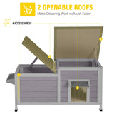 Aivituvin Cat House Outdoor Feral Cat Shelter Weatherproof Cat Condo for Winter Double Rooms Kitty Cage Aivituvin