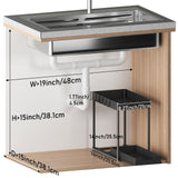 Meltrck Under Sink Organizer 2 Pack,Bathroom Under Cabinet Storage with Pull Out Sliding Drawers for Kitchen Organization,12.8 Inch,Black Meltrck