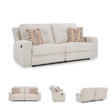 Signature Design by Ashley Danum Modern Tufted Manual Reclining Sofa with 2 Accent Pillows, Beige Signature Design by Ashley