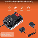 2 Packs 3.0Ah 20V Battery and Charger Combo Replacement for Black and Decker 20v Max 3.0Ah, LBXR20 LB20 LBX20 LBX4020 Cordless Power Tools with 20 Volt Output Battery Charger Battboozter