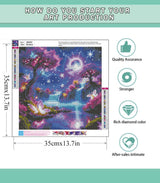 Lophomie Diamond Art Kits for Adults, 5D DIY Purple Landscape Diamond Painting Kits for Adults Beginners, Diamond Dots Kits Gem Arts Crafts for Home Wall Decor 14x14 Inch Lophomie