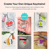YOPPIX 140 PCS Acrylic Keychain Blank Set, Fruit Double-Sided UV DTF Stickers Acrylic Keychain Making Kits for Vinyl DIY Craft Project Employee Appreciation Gifts YOPPIX