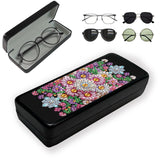 BAYUNOE Eye Glass Case Diamond Art Painting Portable Unisex Protective Case DIY Art Craft for Sunglasses Glasses Storage Box-Flower07 BAYUNOE