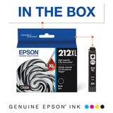 EPSON 212 Claria Ink High Capacity Black Cartridge (T212XL120-S) Works with WorkForce WF-2830, WF-2850, Expression XP-4100, XP-4105 Epson
