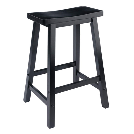 Winsome Satori Saddle Seat Counter Stool, for Kitchen, 24", Black Winsome
