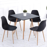 31.5 Inch Square Dining Table for 2-4 People, Modern Functional Table with Wooden Legs for Home Office Kitchen Dining Room Patio Small Spaces, Black FurnitureR