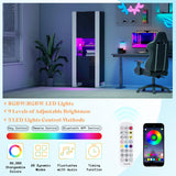 AMERLIFE Modern LED Bookcase, 68in Storage Cabinet with 6 Tiers for Storage & 3 Adjustable Shelves, High Glossy Display Case for Living Room, Home Office, Study Room, Black AMERLIFE