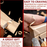 8PCS Basswood Carving Blocks, Unfinished Bass Wood Blocks for Carving Wood, Whittling Wood Carving Kit for Crafts goldhik