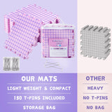 CESUSME Blocking Mats for Knitting, Crochet Blocking Boards for Crochet Projects, Extra Thick Blocking Mat Boards for Crochet Projects with 150 T-pins and Storage Bag for Knitting Crochet Projects CESUSME