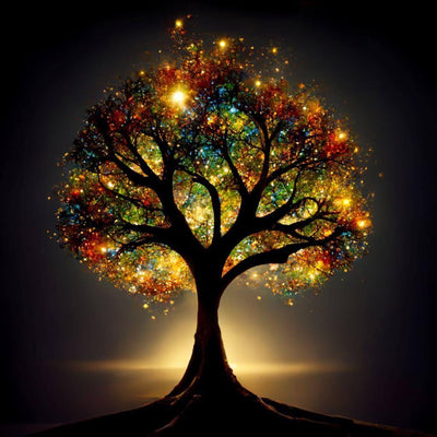 KINPLUB 5D Diamond Painting Kits for Adults, Glitter Tree of Life Diamond Art Kits for Adults Beginners, DIY Full Round Drill Paint by Diamonds, Home Wall Decor 12 x 12 Inch