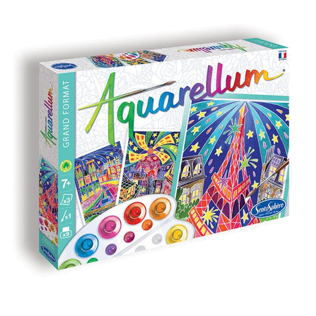 Sentosphère Aquarellum Paris by Night Watercolor Painting Kit Sentosphère